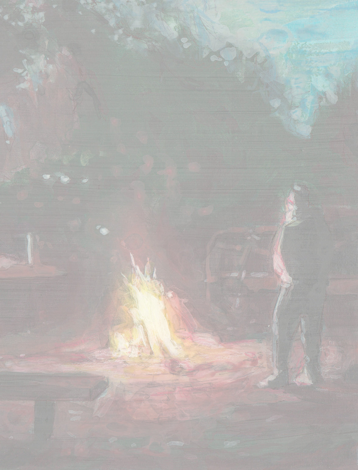 ACQUIRED | Kelly Grace, Study for "Campfire"
