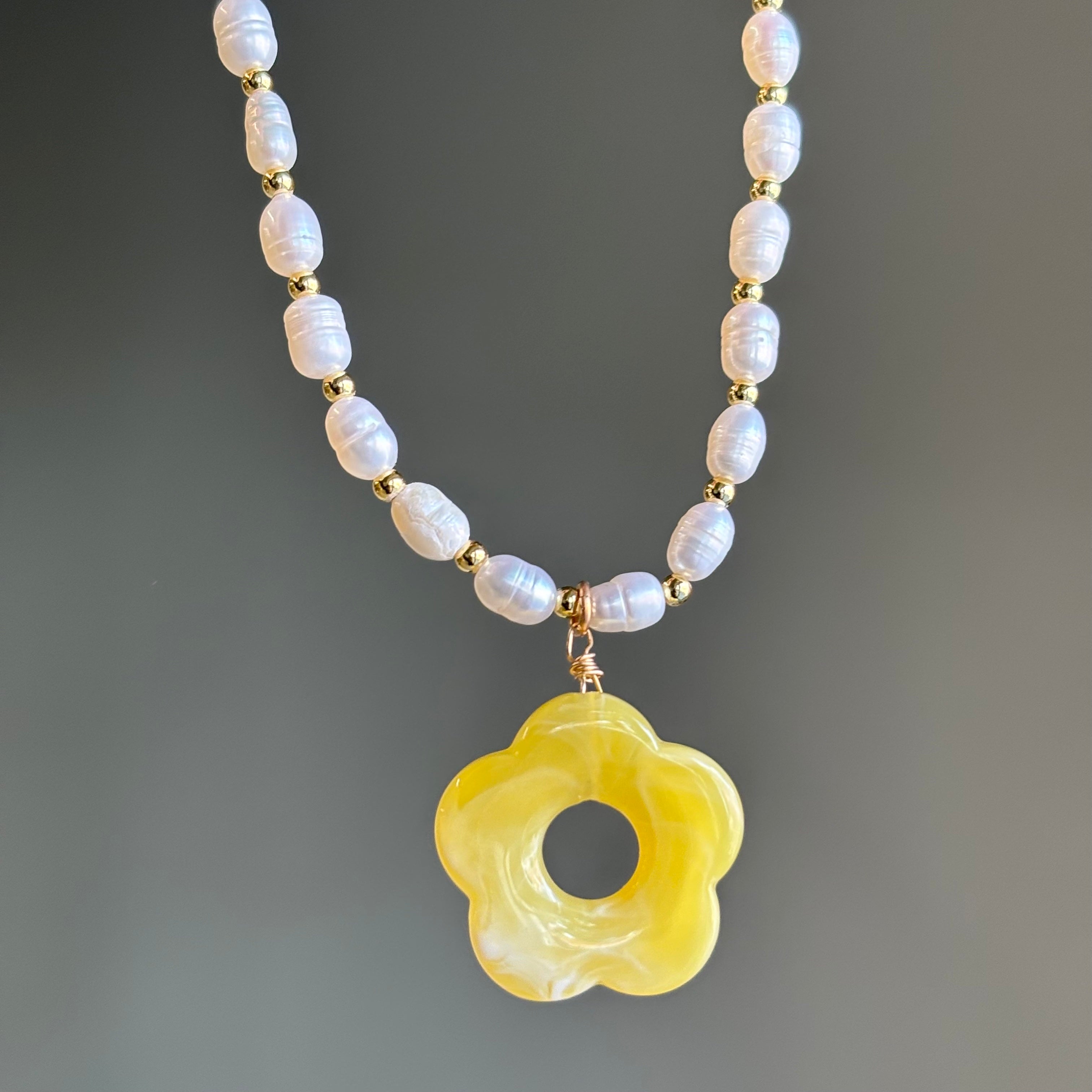 Hailey Jane, Yellow Fiorella Necklace-4