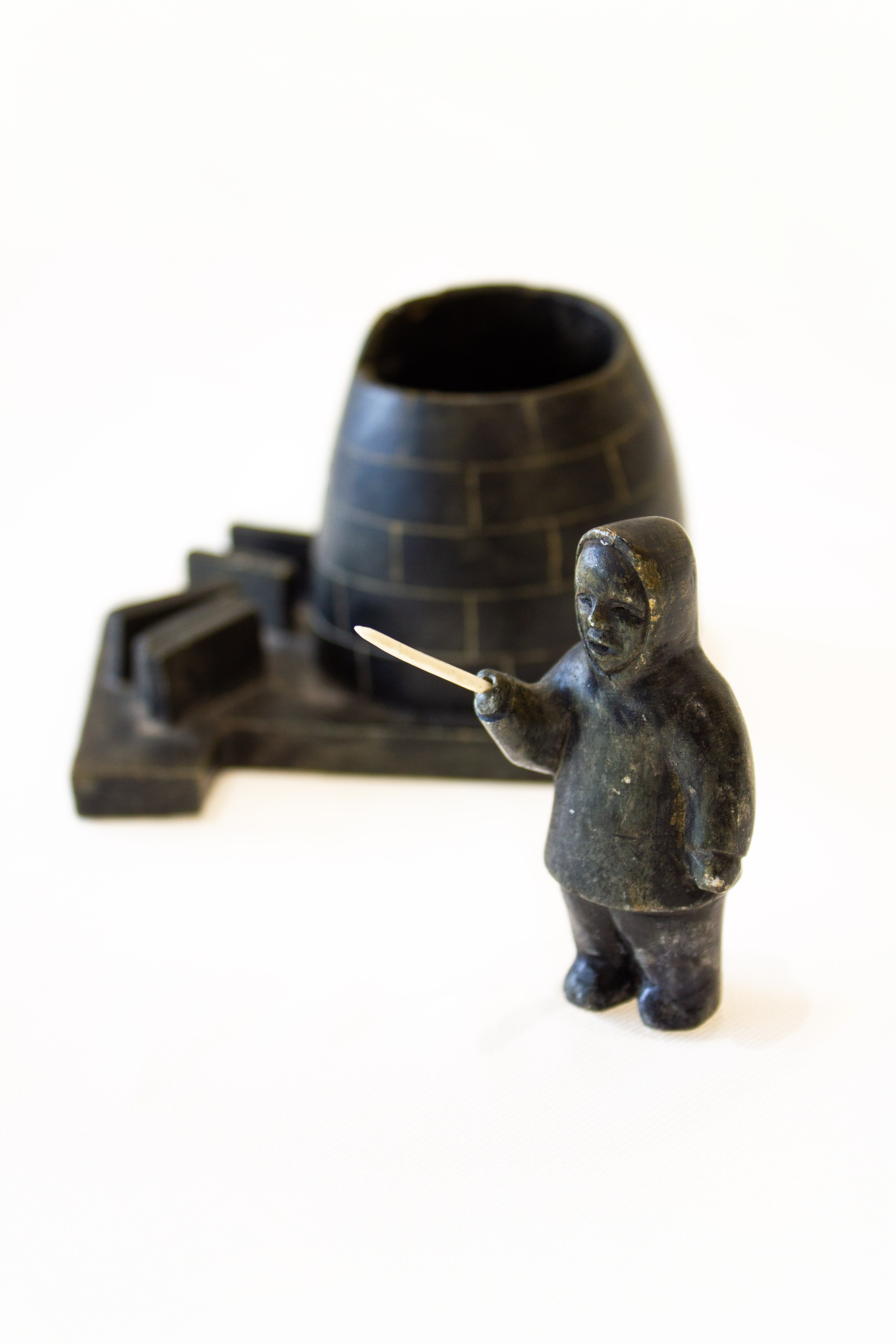 Inuit Building an Igloo, Once-known Inuit Artist (Kugluktuk)-1