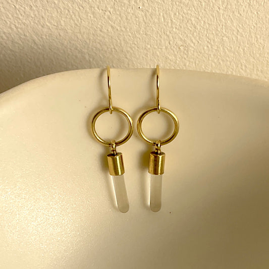 Silvia Taylor, Brass Hoops with Glass Bead Detail