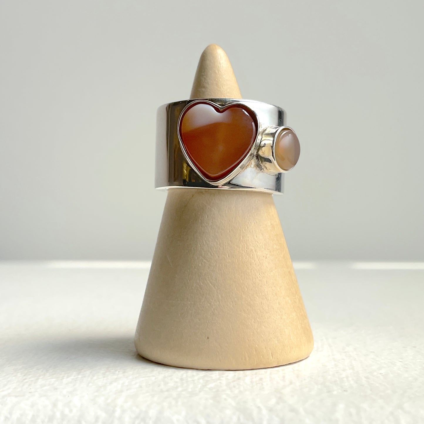 Alexandra Temple, Amber & Agate Hearts Ring