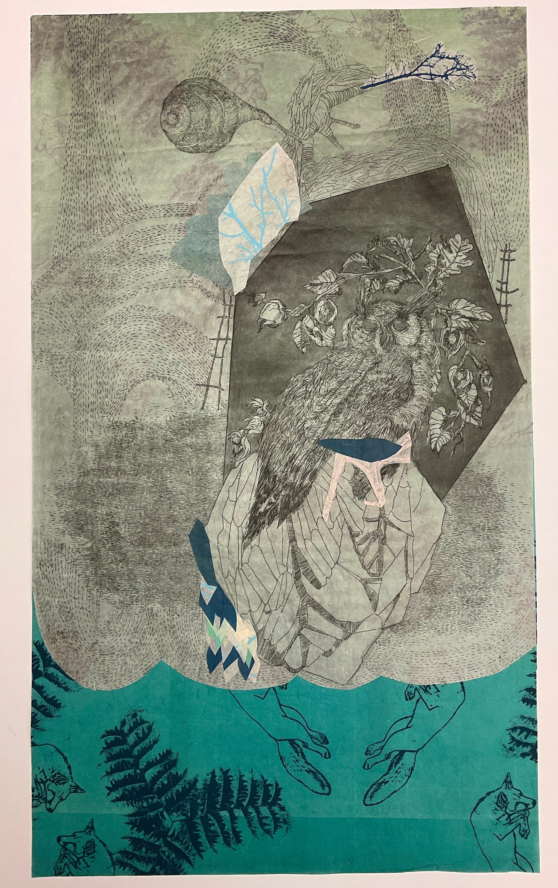 Elizabeth D'Agostino, Other Collisions, Owl (Green)