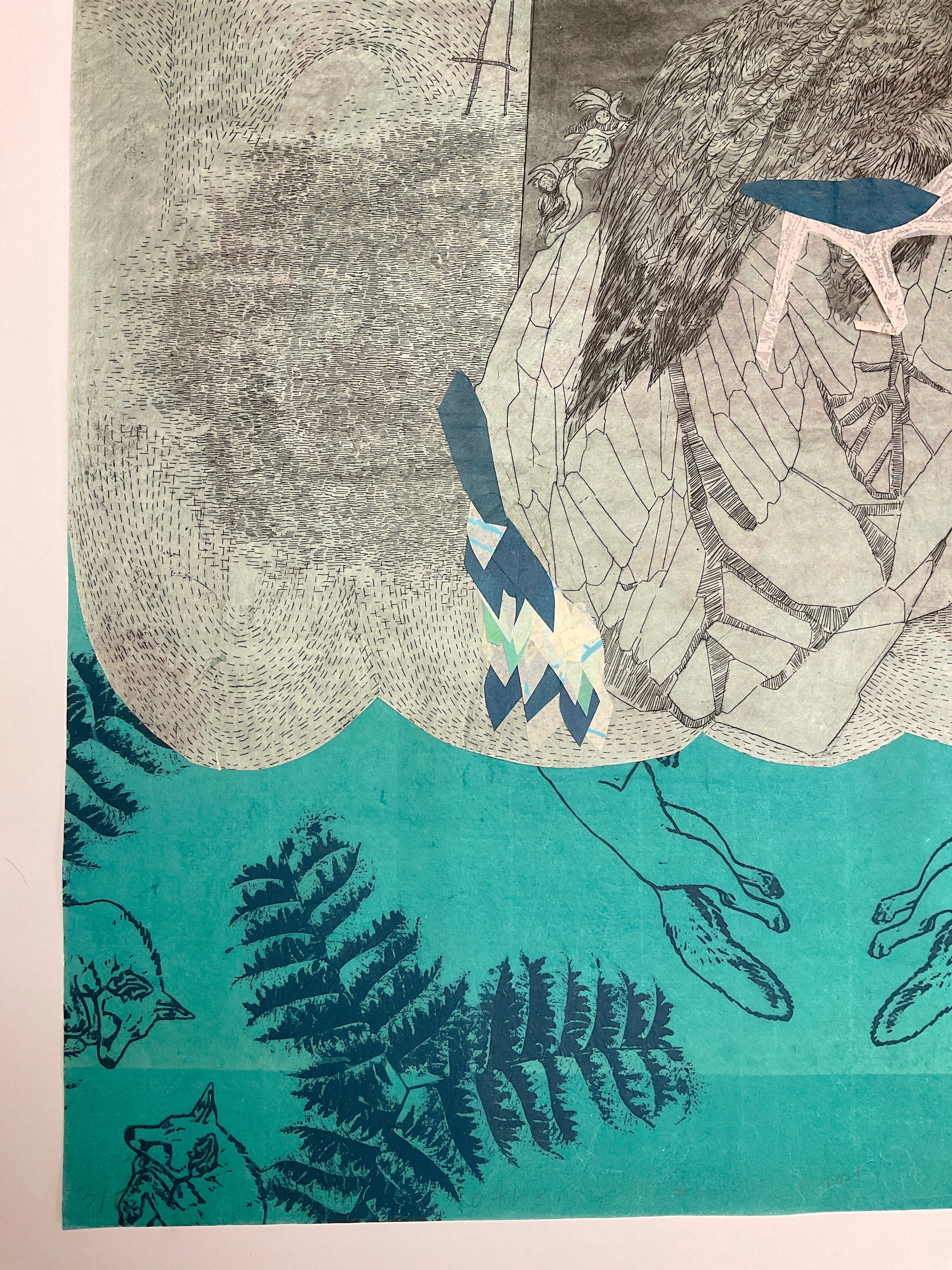 Elizabeth D'Agostino, Other Collisions, Owl (Green)-3