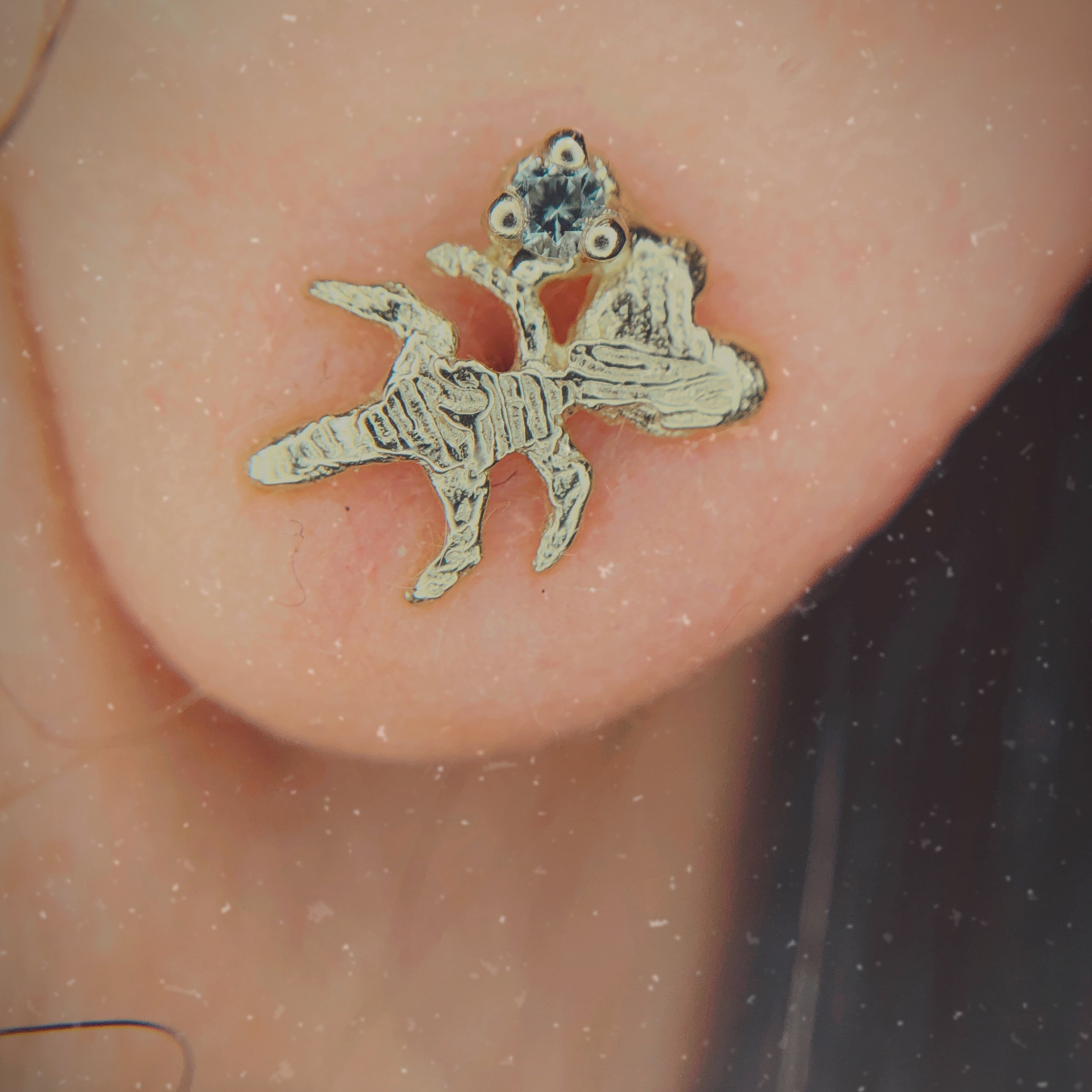 RYHN, Dark Garden Gold and Sapphire Studs-3